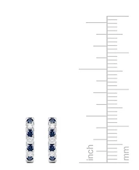 Emerald (1/6 ct. t.w.) & Diamond Accent Small Hoop Earrings in 14k Gold, 0.75" (Also in Ruby & Sapphire)