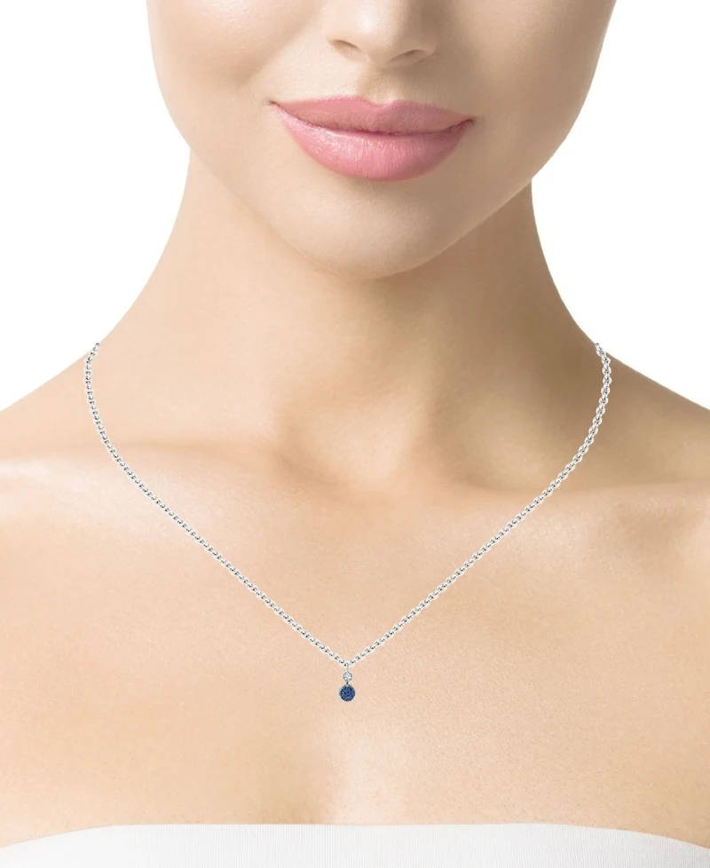 Tanzanite (1/2 ct. t.w.) & White Sapphire (1/10 ct. t.w.) Double Drop 18" Pendant Necklace in Sterling Silver