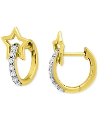 Giani Bernini Cubic Zirconia Open Star Hoop Earrings (1/3 ct. t.w.) in 18k Gold-Plated Sterling Silver, Created for Macy's
