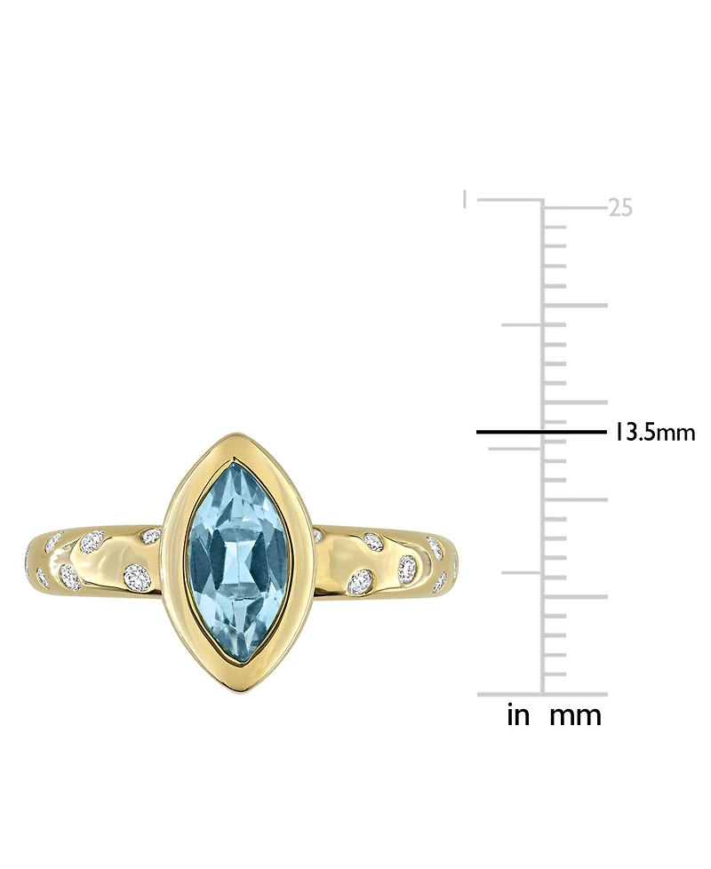 Blue Topaz (3/4 ct. t.w.) & Diamond (1/4 Band 10k Gold