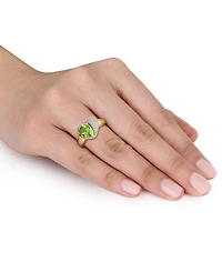 Peridot (1-5/8 ct. t.w.) & Diamond (1/6ct Heart Ring 10k Yellow Gold