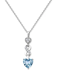 Lab-created Ruby 1-1/3 ct. t.w. White Sapphire 1/6 Heart Infinity Pendant Sterling Silver