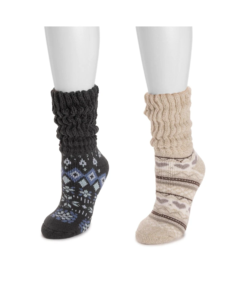 Muk Luks Women's Slouch Heat Retainer Sock 2 Pair Pack
