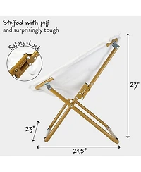 Cesicia Folding Faux Fur White with Gold Base 23" Chair