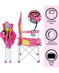 Cesicia Figural Pineapple Folding Kids Indoor Outdoor Beach Camp Chair with Portable Carry Case, Ages 6+