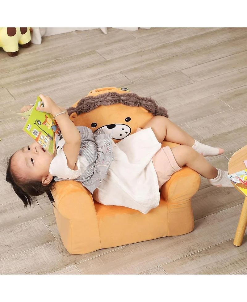 Cesicia Micromink Squishy Bean Bag Chair for Kids Ages 3+, Figural Lion