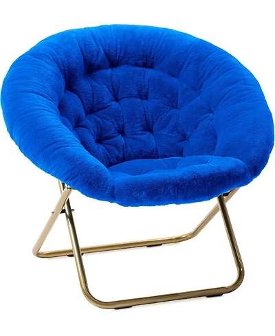 Cesicia Figural Shark Faux Fur 23" Folding Chair, Ages 3+