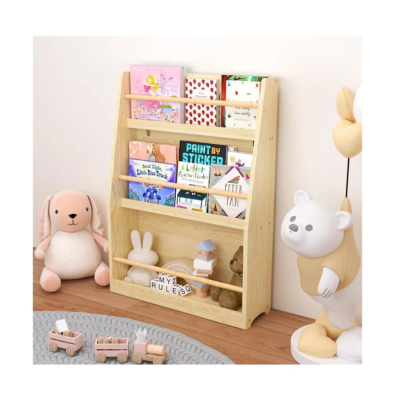 Cesicia 3 Tier Kids Book Shelf, Kids Book Rack, Helps Keep Bedrooms, Playrooms, and Classrooms Organized