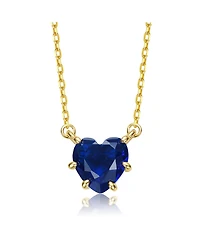 Rachel Glauber Heart-Shaped Colored Cubic Zirconia Solitaire Necklace