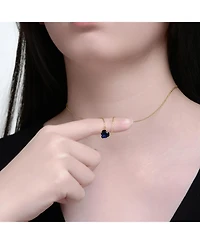Rachel Glauber Heart-Shaped Colored Cubic Zirconia Solitaire Necklace