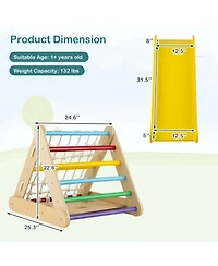 Akiudex 4 in 1 Triangle Climber Toy with Sliding Board and Climbing Net