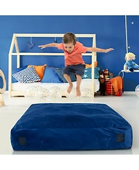 Akiudex 57 x 57 Inch Crash Pad Sensory Mat with Foam Blocks and Washable Velvet Cover