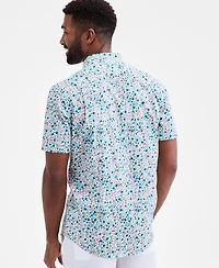 Club Room Men's Fortier Regular-Fit Stretch Floral Button-Down Poplin Shirt, Macy's Exclusive