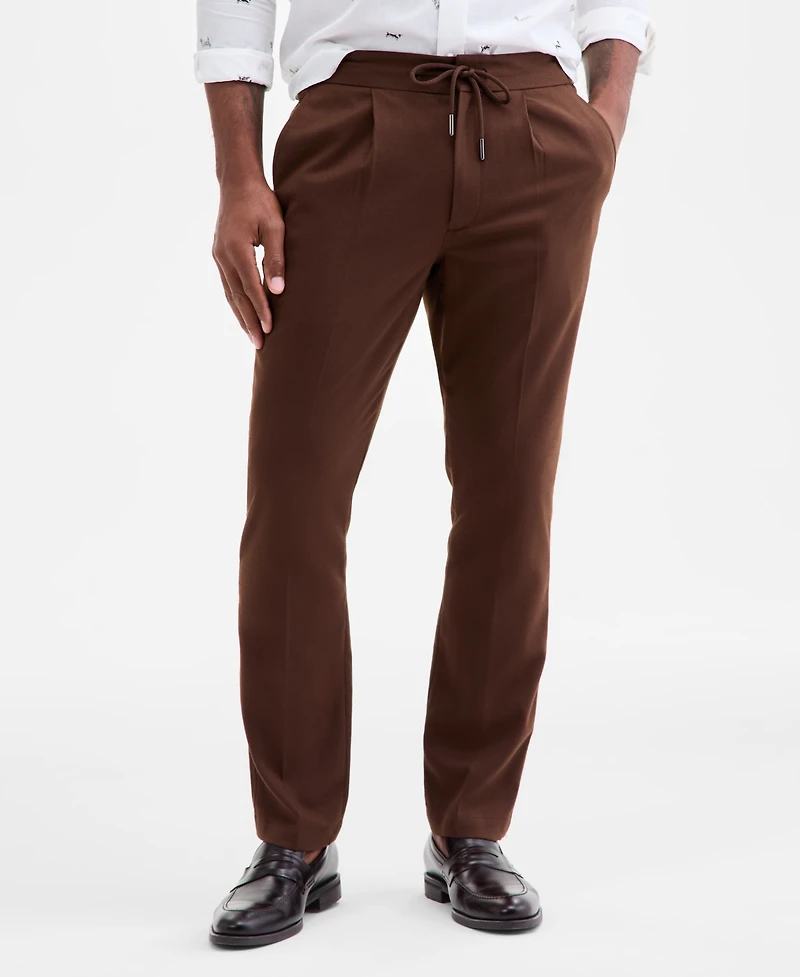 Club Room Men's Checked Plaid Pull-On Drawstring Trousers, Macy's Exclusive