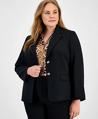 Kasper Plus Two-Button Blazer