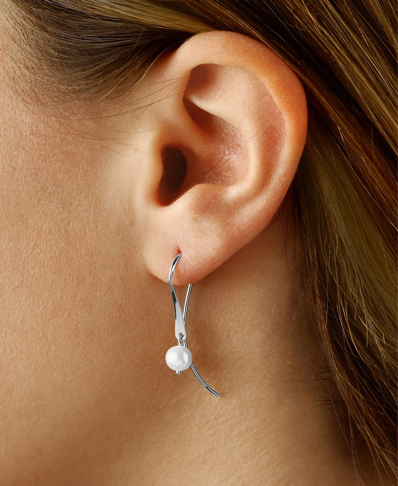 Macy's Cultured Freshwater Pearl (5mm) Love Knot Stud Earrings 14k Gold