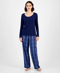 Charter Club Women's Long Sleeve Pointelle Tee