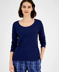 Charter Club Women's Long Sleeve Pointelle Tee