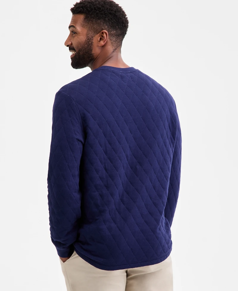 Club Room Men's Quilted Crewneck Sweatshirt, Macy's Exclusive