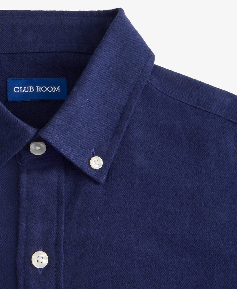 Club Room Men's Long-Sleeve Solid Cotton Flannel Shirt, Macy's Exclusive