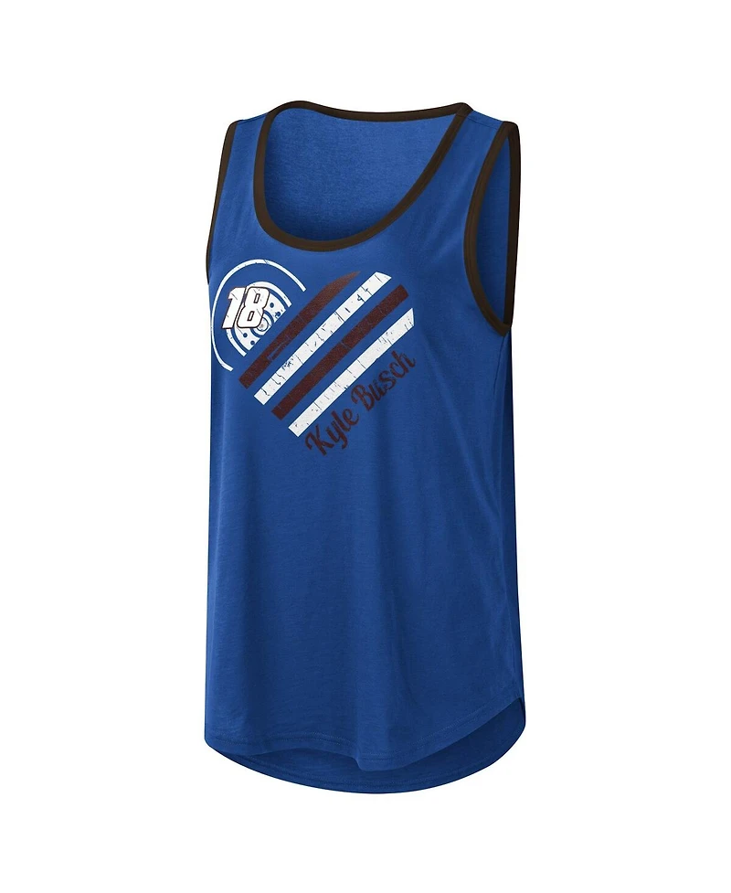 G-iii 4Her by Carl Banks Women's Royal Kyle Busch A Game Scoop Neck Tank Top