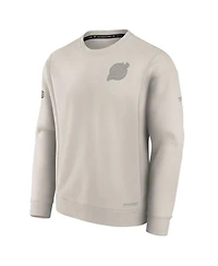 Fanatics Men's Cream New Jersey Devils Authentic Pro Road Fleece Pullover Sweatshirt