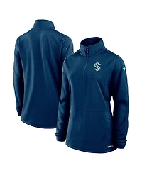 Fanatics Women's Deep Sea Blue Seattle Kraken Authentic Pro Rink Lightweight Quarter-Zip Pullover Sweatshirt