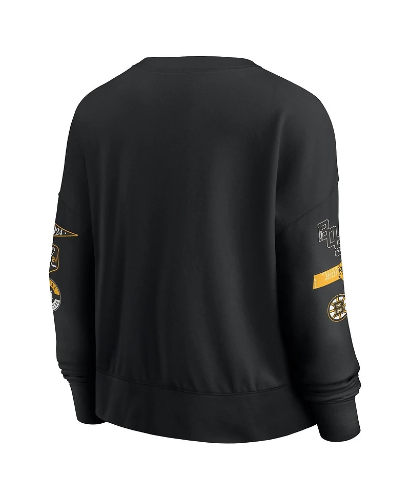 Fanatics Women's Black Boston Bruins Go Team Pullover Sweatshirt