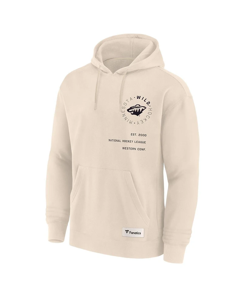 Fanatics Men's Cream Minnesota Wild Future Ground Info Pullover Hoodie