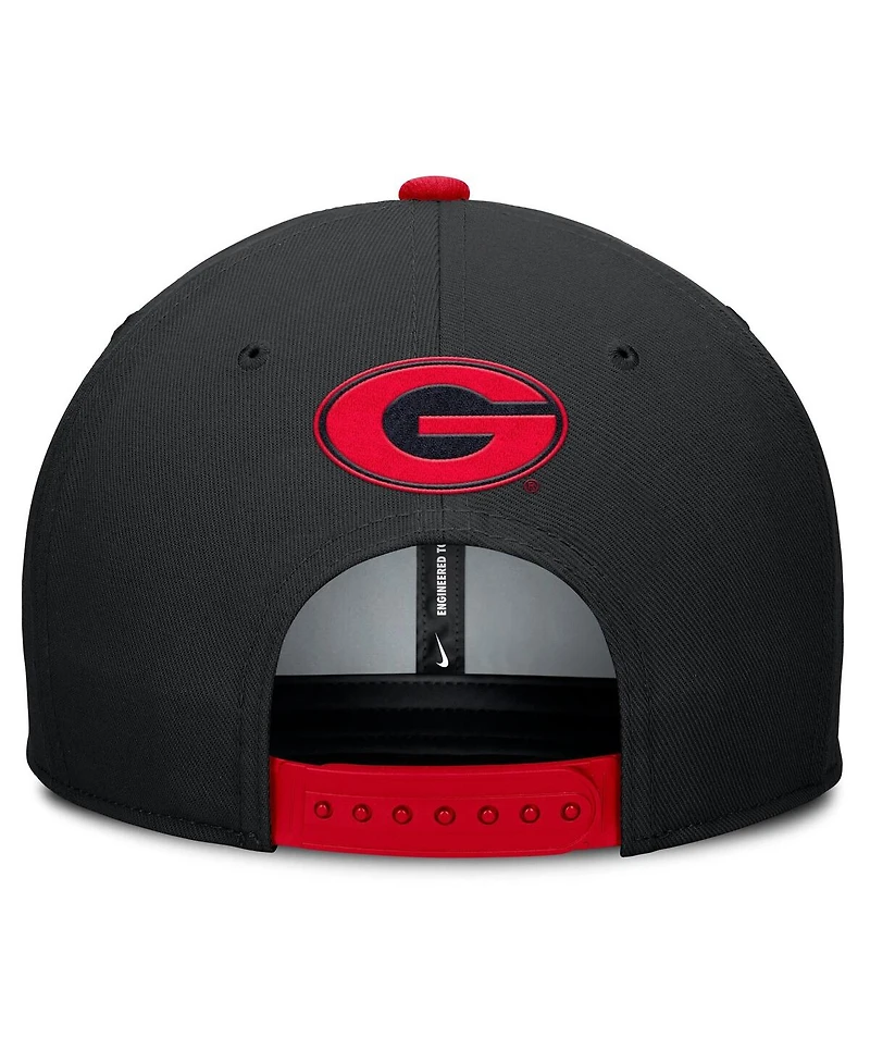 Nike Men's Black/Red Georgia Bulldogs 2025 Sideline Campus Pro Local Snapback Hat