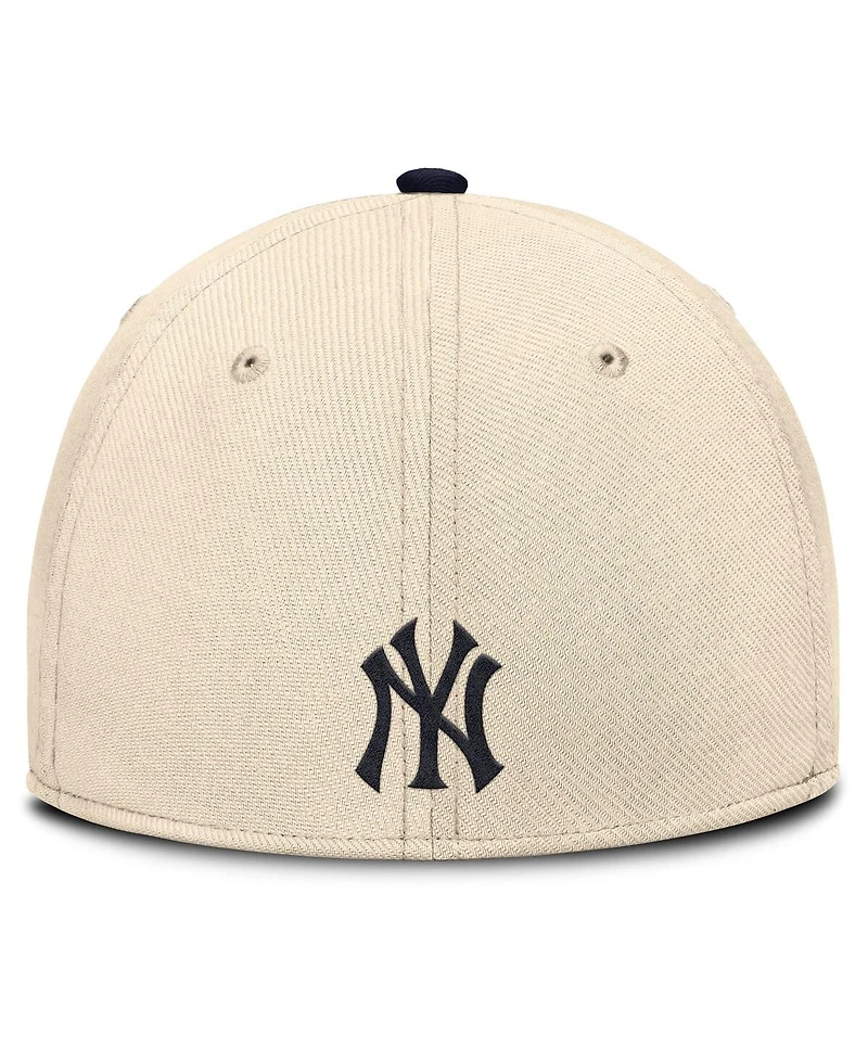 Nike Men's Natural/Navy New York Yankees Statement Rise Performance Flex Hat