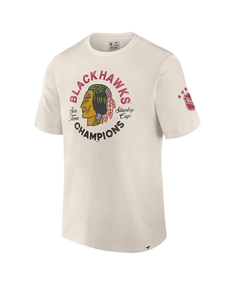 Fanatics Men's White Chicago Blackhawks Decades Collection Timeless T-Shirt