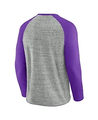 Darius Rucker Collection by Fanatics Men's Heather Gray Arizona Diamondbacks Raw Edge Raglan Long Sleeve Baseball T-Shirt