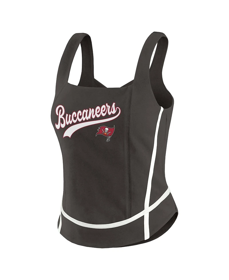 Wear by Erin Andrews Women's Pewter Tampa Bay Buccaneers Square Neck Tank Top