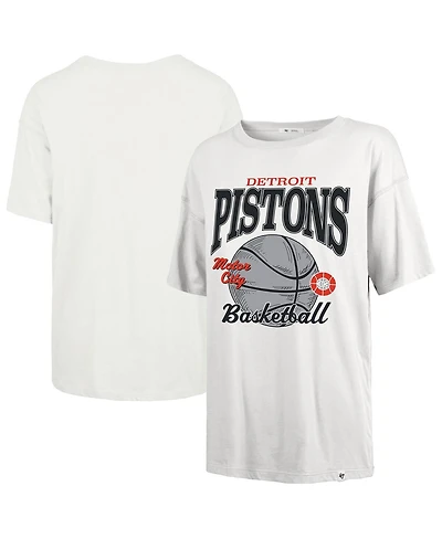 '47 Brand Women's White Detroit Pistons City Edition Down Court Sadie T-Shirt