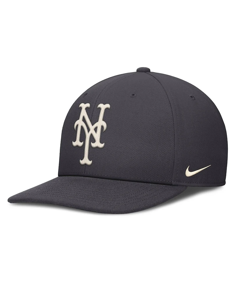 Nike Men's Anthracite New York Mets Statement Pro Snapback Hat
