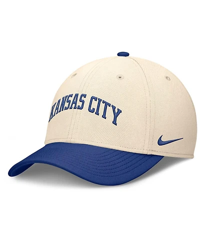 Nike Men's Natural/Royal Kansas City Royals Statement Rise Performance Flex Hat