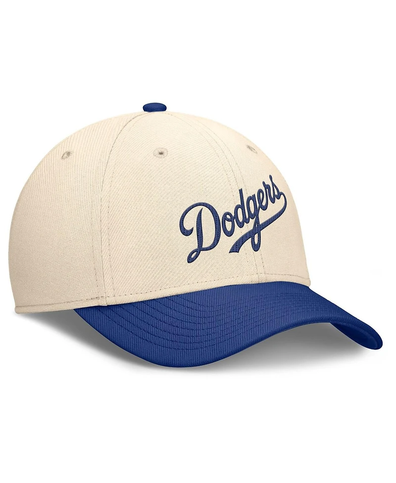 Nike Men's Natural/Royal Los Angeles Dodgers Statement Rise Performance Flex Hat