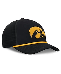 Nike Men's Black Iowa Hawkeyes Rise Primetime Trucker Adjustable Hat