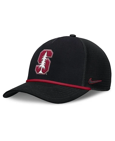 Nike Men's Black Stanford Cardinal Rise Primetime Trucker Adjustable Hat