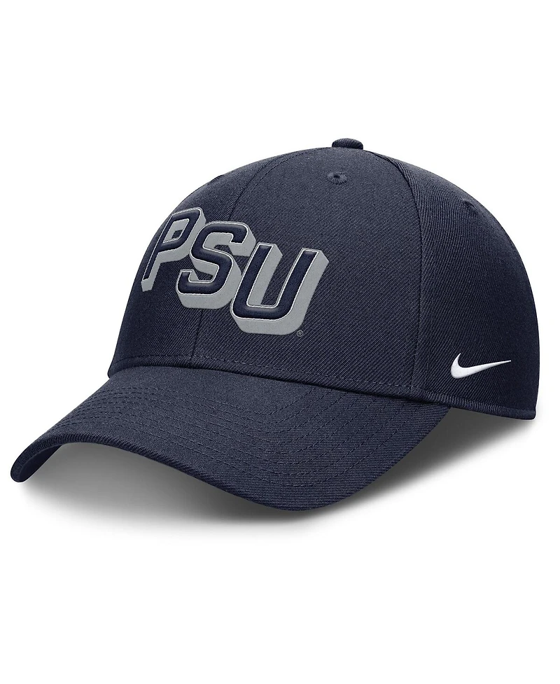 Nike Men's Navy Penn State Nittany Lions Slanted Primetime Rise Performance Adjustable Hat