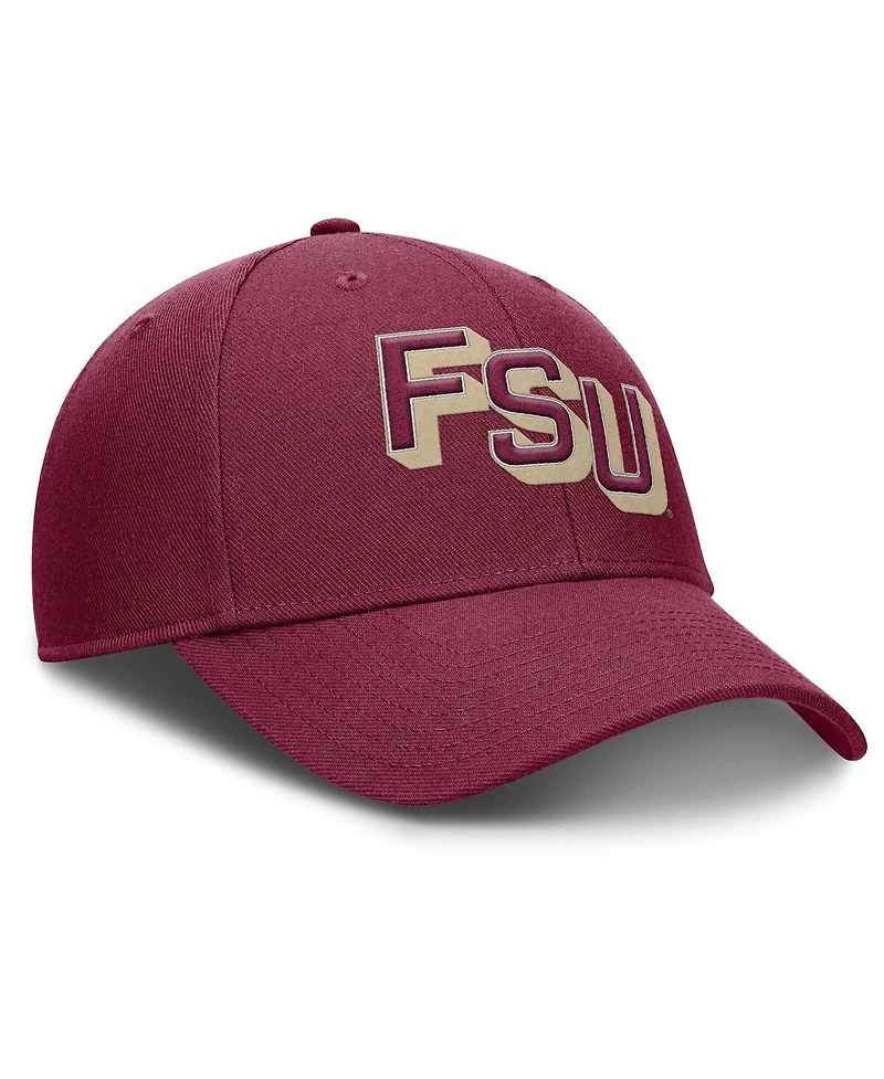 Nike Men's Garnet Florida State Seminoles Slanted Primetime Rise Performance Adjustable Hat