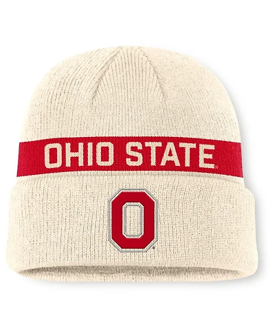 Nike Men's Natural Ohio State Buckeyes Peak Primetime Utility Cuffed Knit Hat