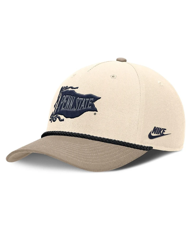 Nike Men's Natural Penn State Nittany Lions Rise Legacy Throwback Logo Adjustable Hat