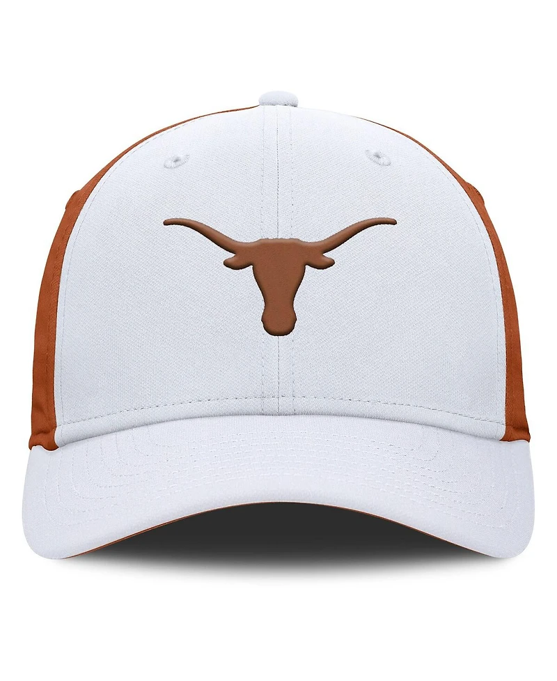 Nike Men's White/Burnt Orange Texas Longhorns 2025 Sideline Rise Local Performance Flex Hat