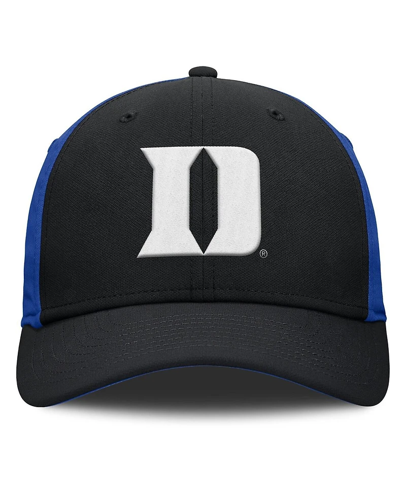 Nike Men's Black/Royal Duke Blue Devils 2025 Sideline Rise Local Performance Flex Hat