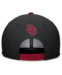 Jordan Men's Black/Crimson Oklahoma Sooners 2025 Sideline Campus Pro Local Snapback Hat