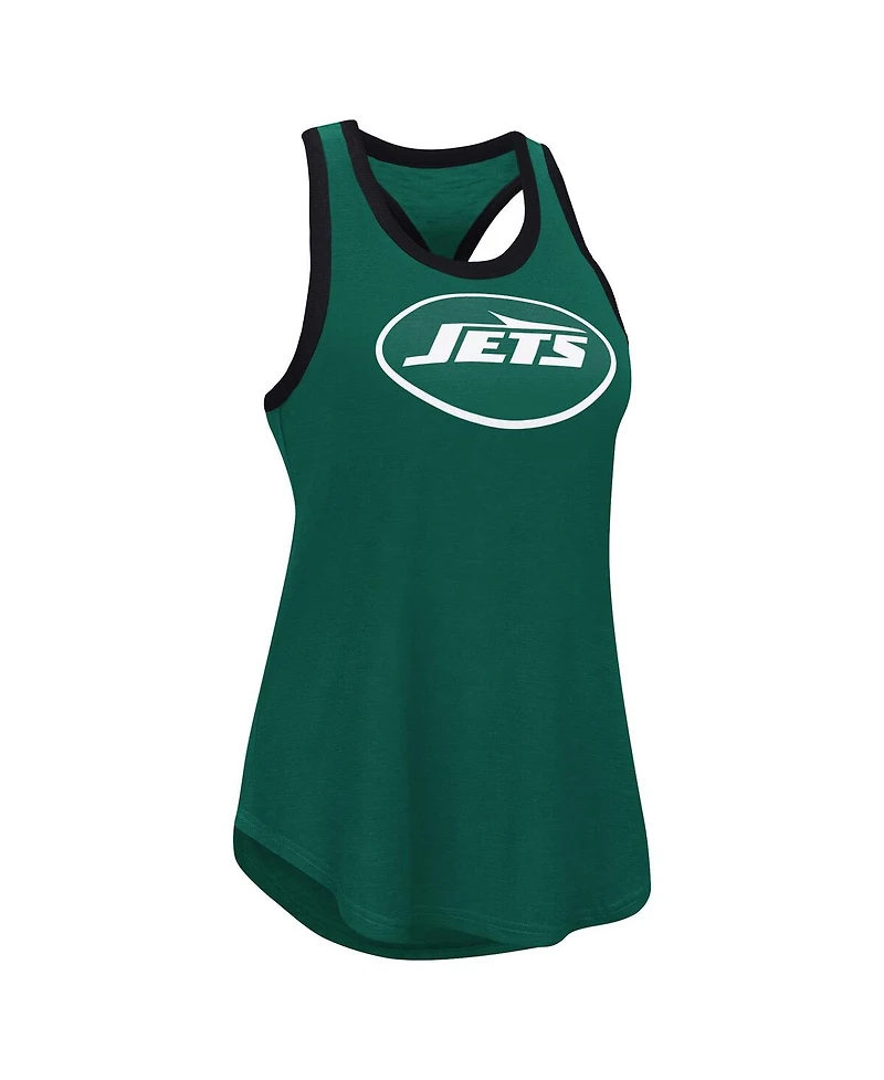 G-iii 4Her by Carl Banks Women's Green New York Jets Tater Racerback Tank Top