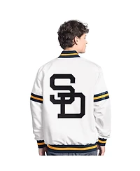 Starter Men's White San Diego Padres Cooperstown Scout Full-Snap Varsity Jacket