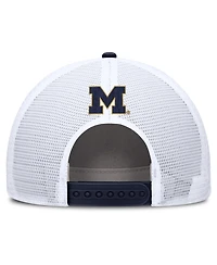 Jordan Men's Navy/White Michigan Wolverines 2025 On-Field Rise Patch Trucker Adjustable Hat